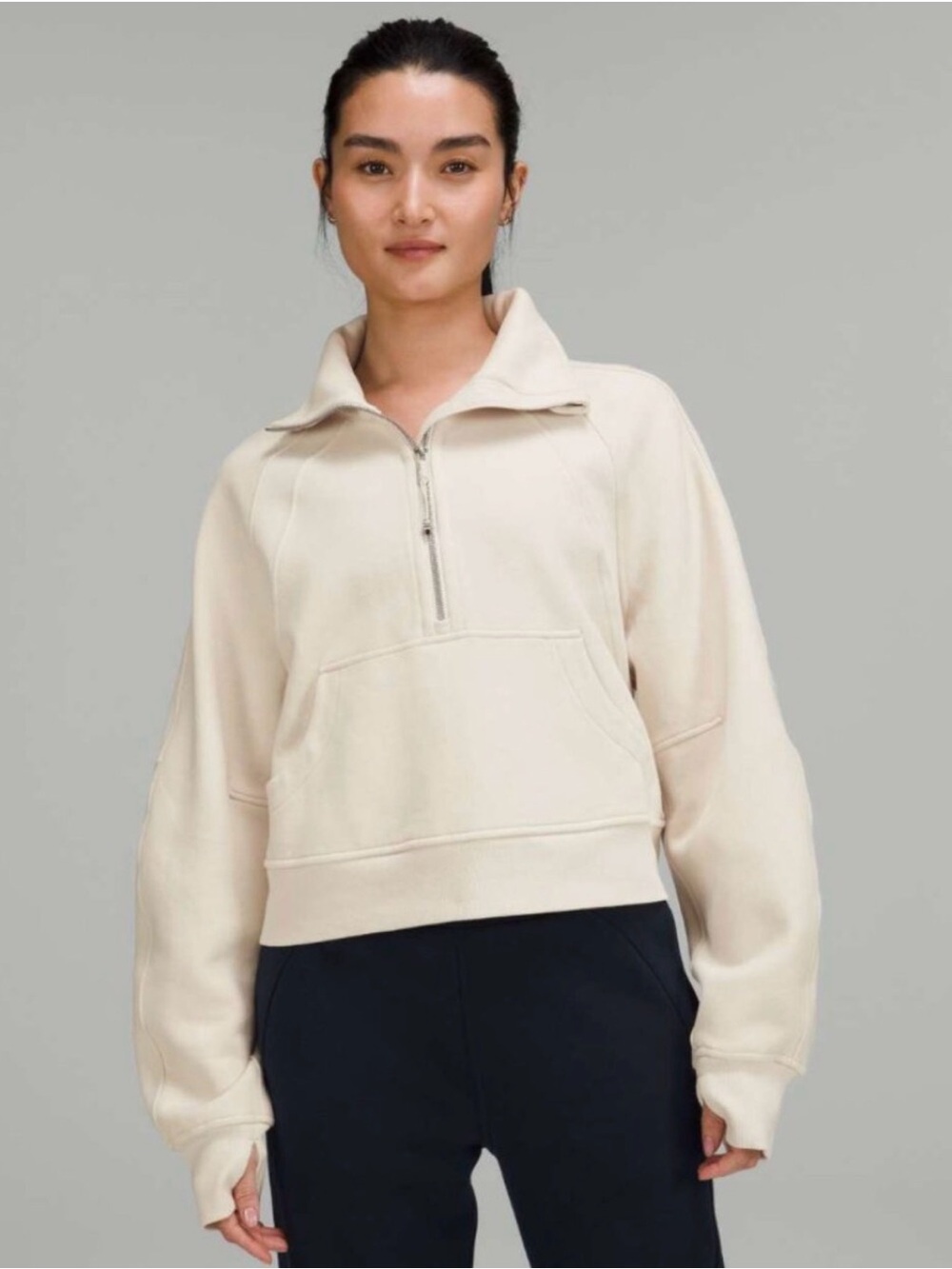 lululemon athletica white opal Quarter-Zip Pullover Hoodie